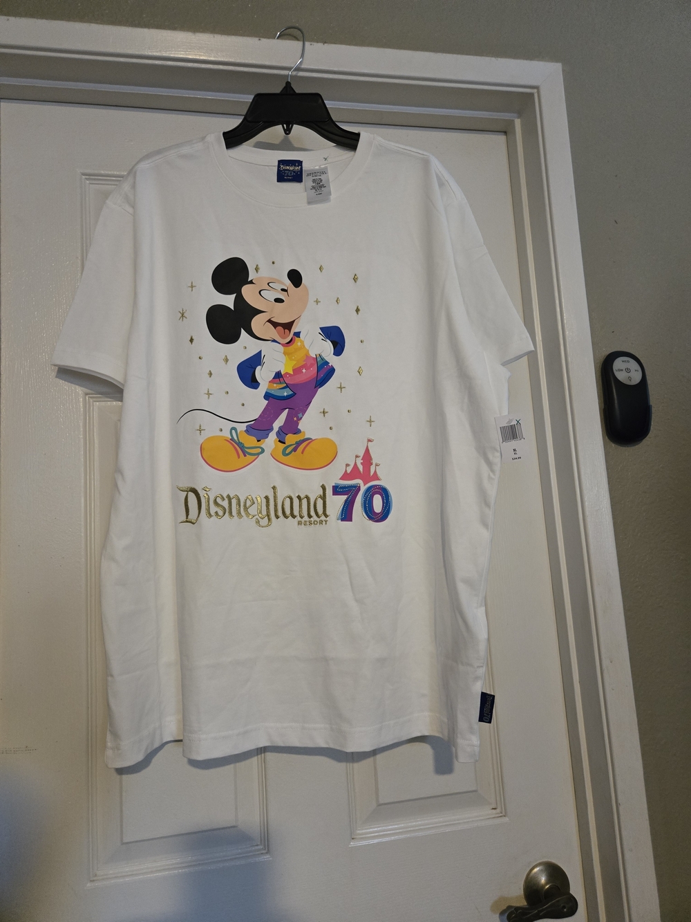 Disney White Mickey Mouse Disneyland 70th Anniversary Tee NWT